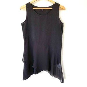 Ellen  Tracy tank top with crew neckline asymmetrical hemline